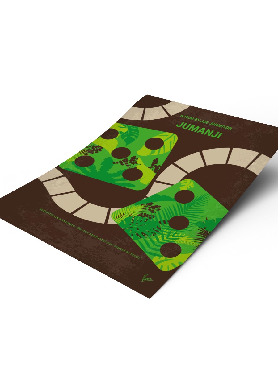 No653 My Jumanji minimal movie poster When two kids fi ...  Poster, Çerçevesiz Tv Film Poster