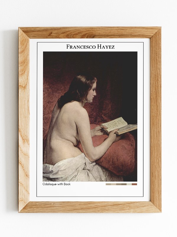 Francesco Hayez Odalisque with Book Poster