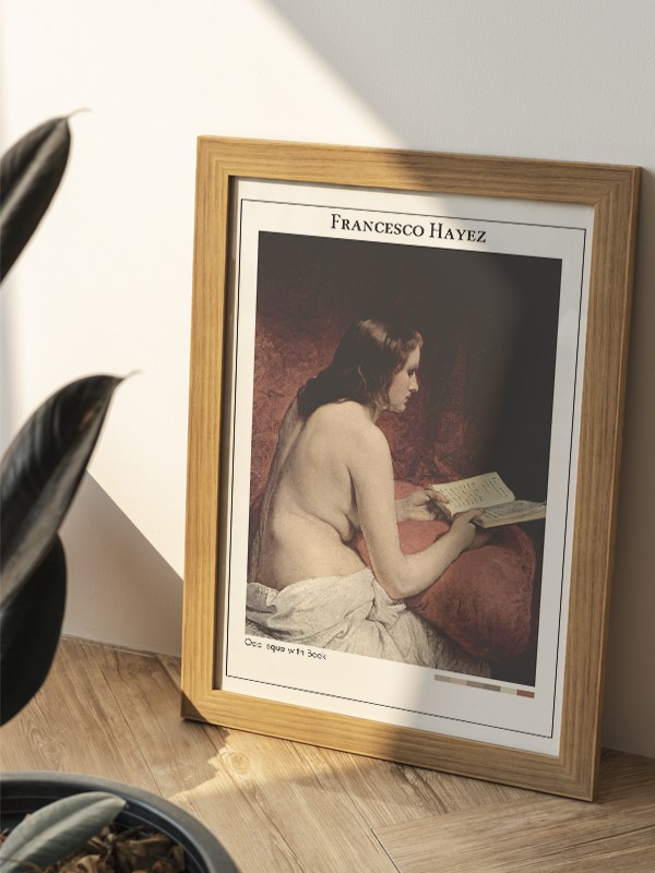 Francesco Hayez Odalisque with Book Poster