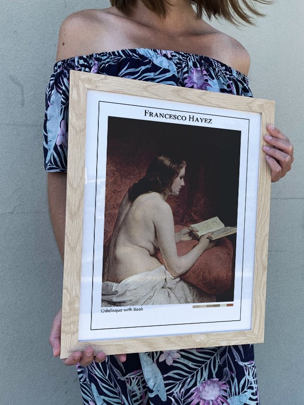 Francesco Hayez Odalisque with Book Poster