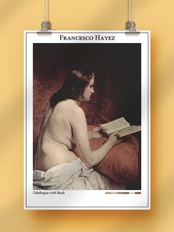 Francesco Hayez Odalisque with Book Poster