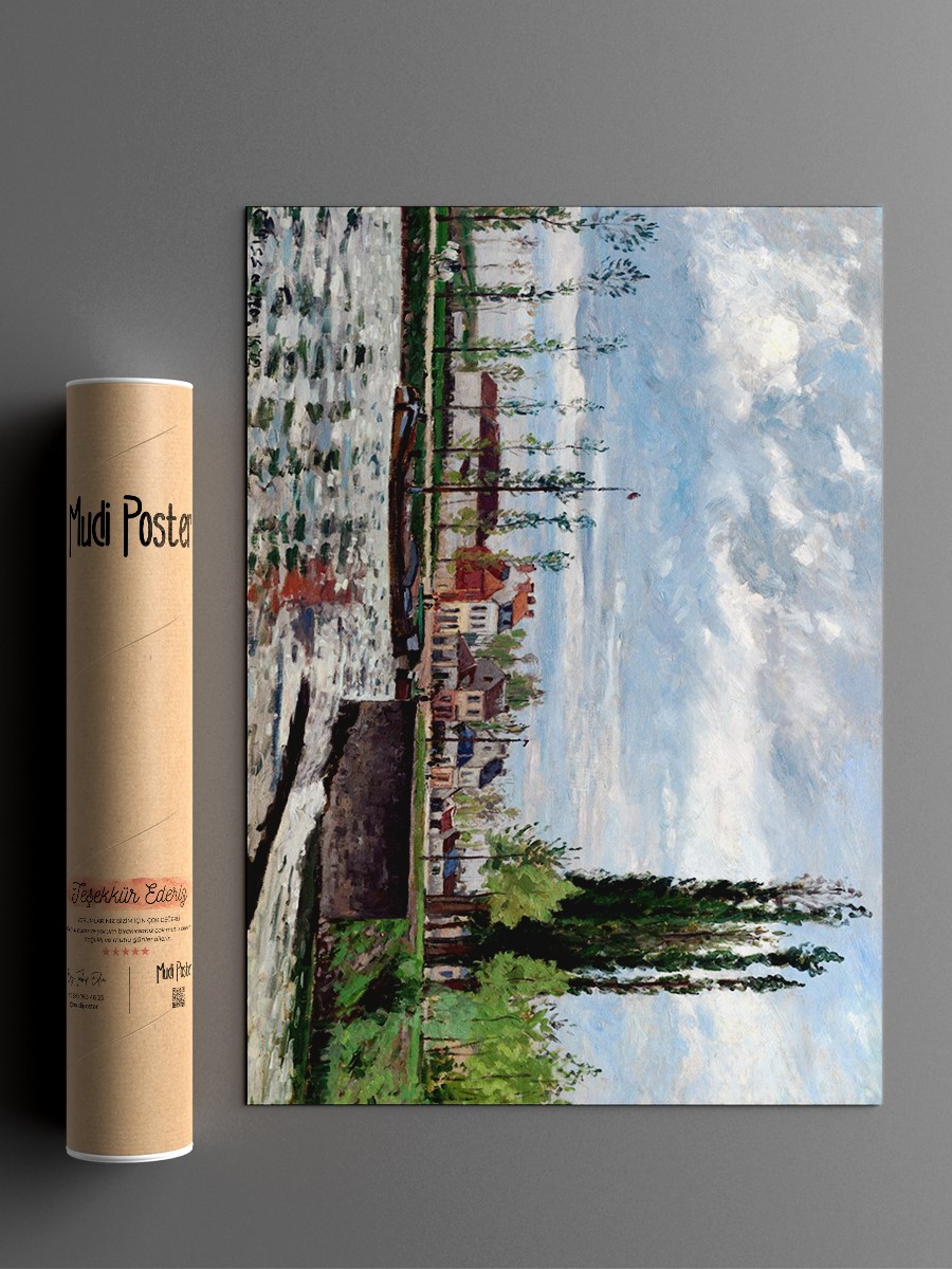 Oise River at Pontoise Tablo Sanatsal Ünlü Ressam Poster Çerçevesiz Yüksek Kalite Poster