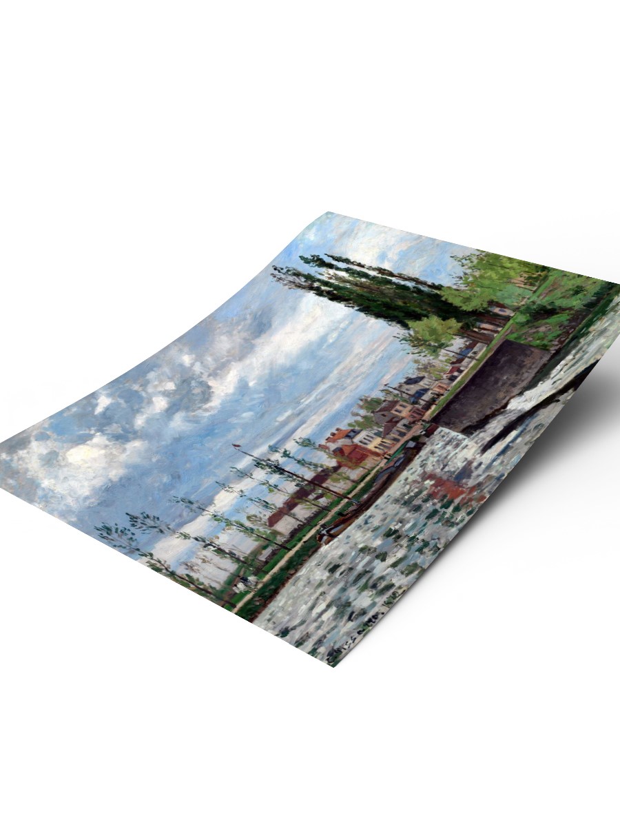 Oise River at Pontoise Tablo Sanatsal Ünlü Ressam Poster Çerçevesiz Yüksek Kalite Poster