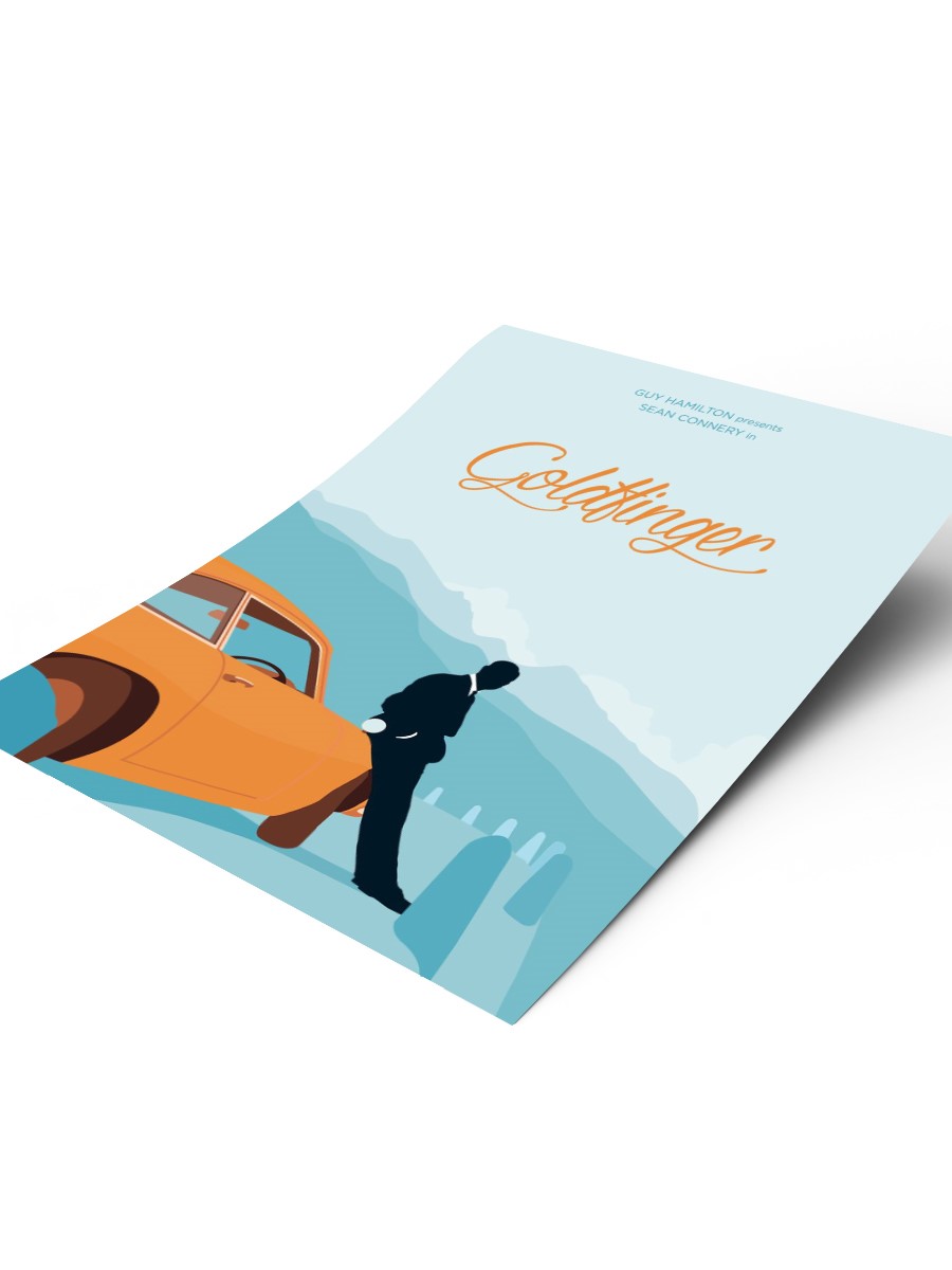 One of my illustrations based on the original Goldfinge ...  Poster, Çerçevesiz Tv Film Poster