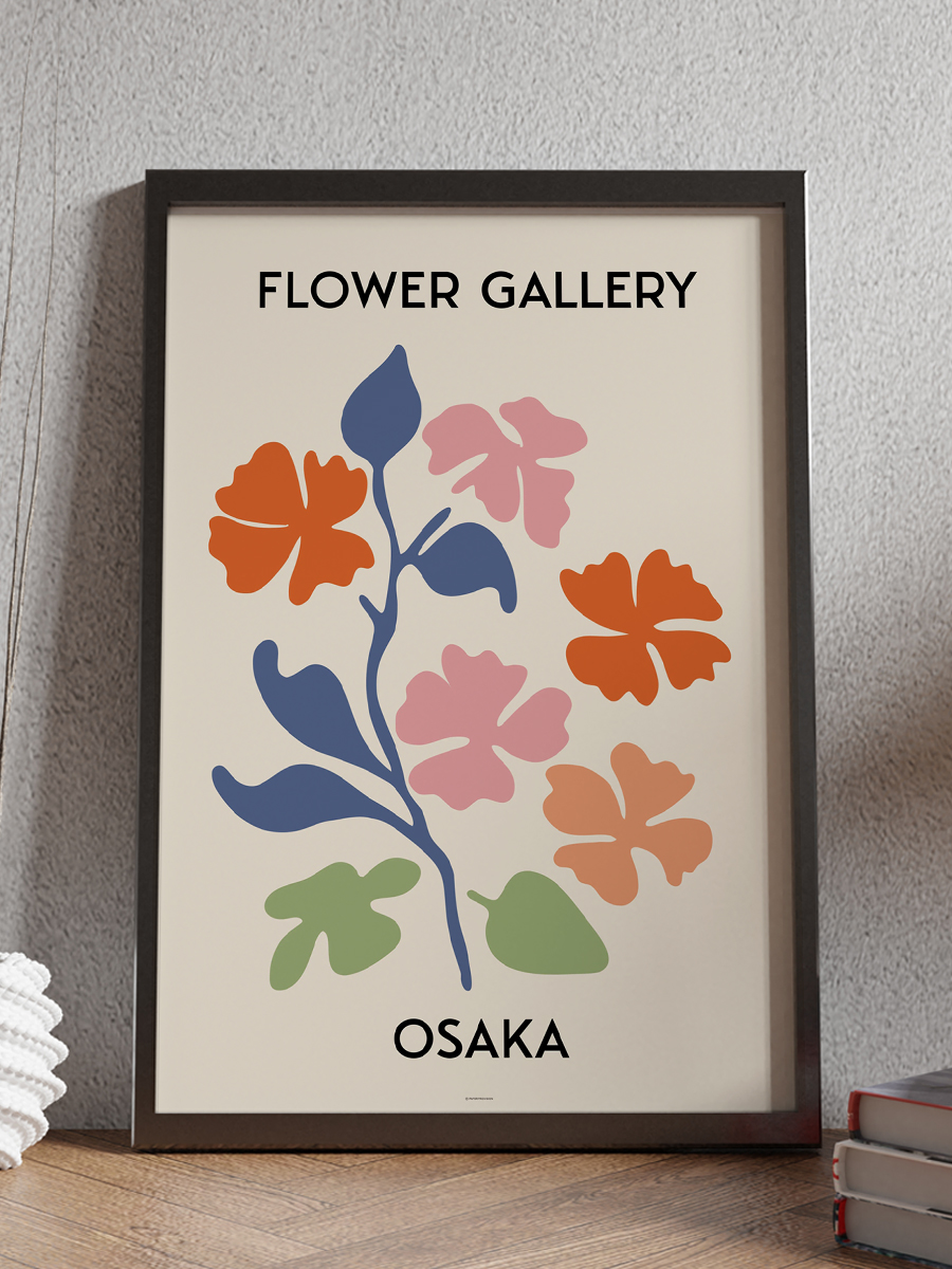 Osaka Soyut Çiçek Modern Poster Çerçevesiz Duvar Tablosu Sanatsal Poster