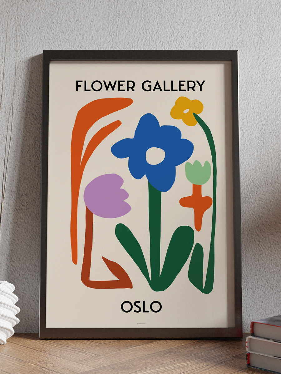 Oslo Soyut Çiçek Modern Poster Çerçevesiz Duvar Tablosu Sanatsal Poster