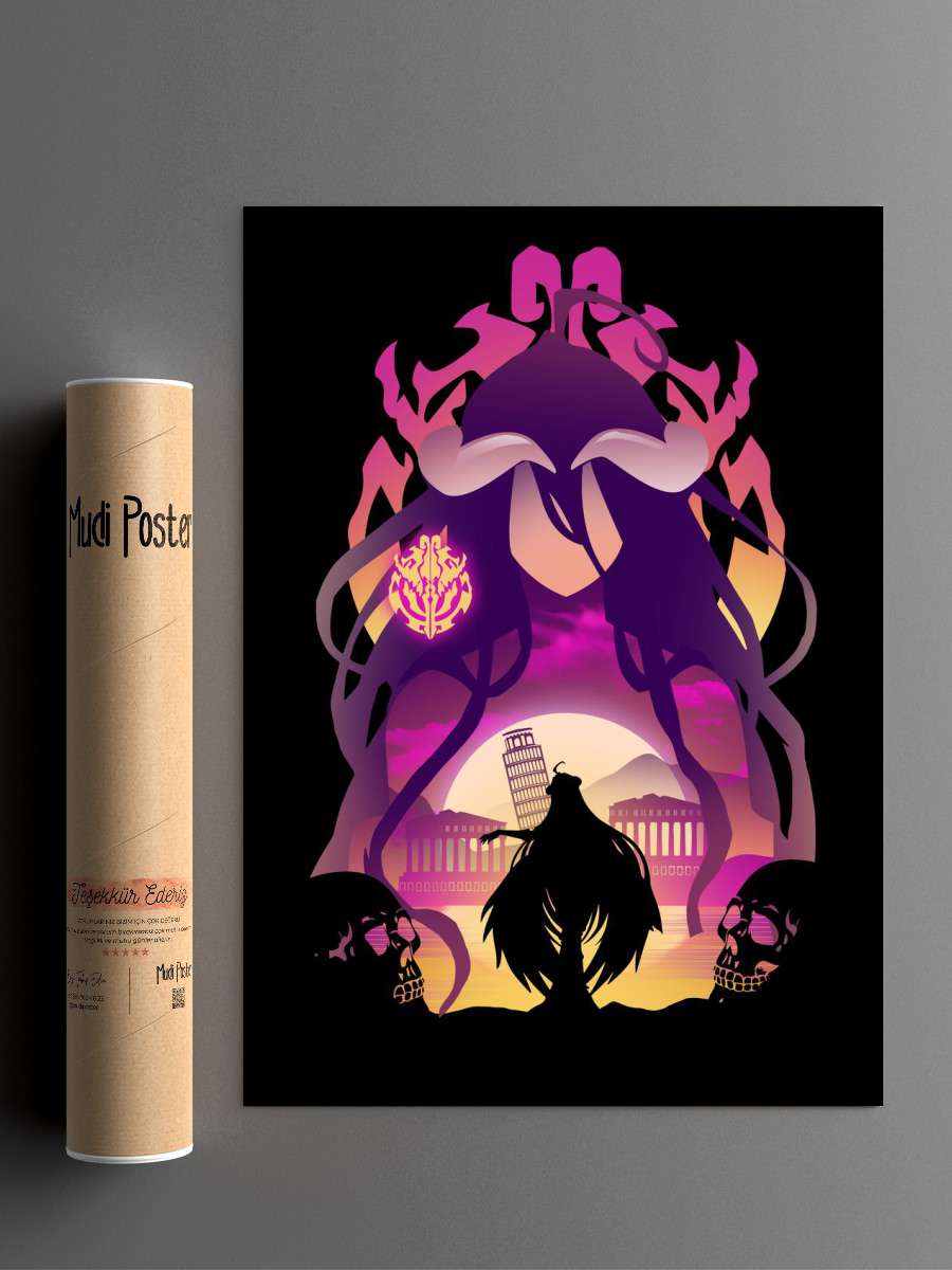 OverLord Albedo Anime Poster Çerçevesiz Yüksek Kalite Anime Duvar Poster