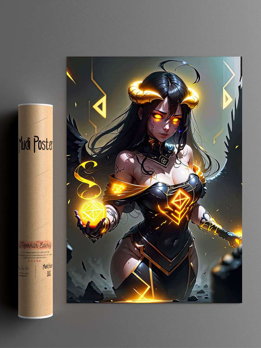 Overlord Albedo Anime Poster Çerçevesiz Yüksek Kalite Anime Duvar Poster