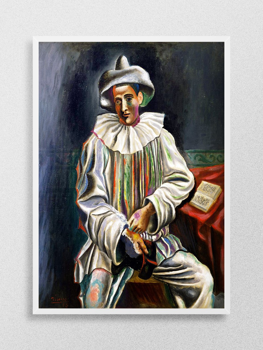 Pablo Picasso Pierrot Tablo Sanatsal Ünlü Ressam Poster Çerçevesiz Yüksek Kalite Poster - En İyi Fiyatlarla