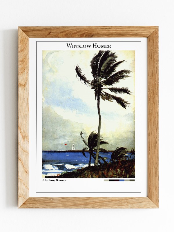 Winslow Homer Palm tree, Nassau Poster