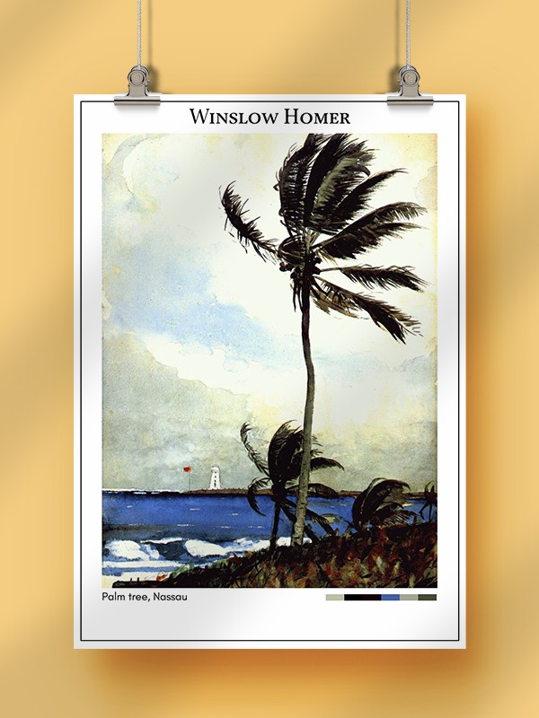 Winslow Homer Palm tree, Nassau Poster