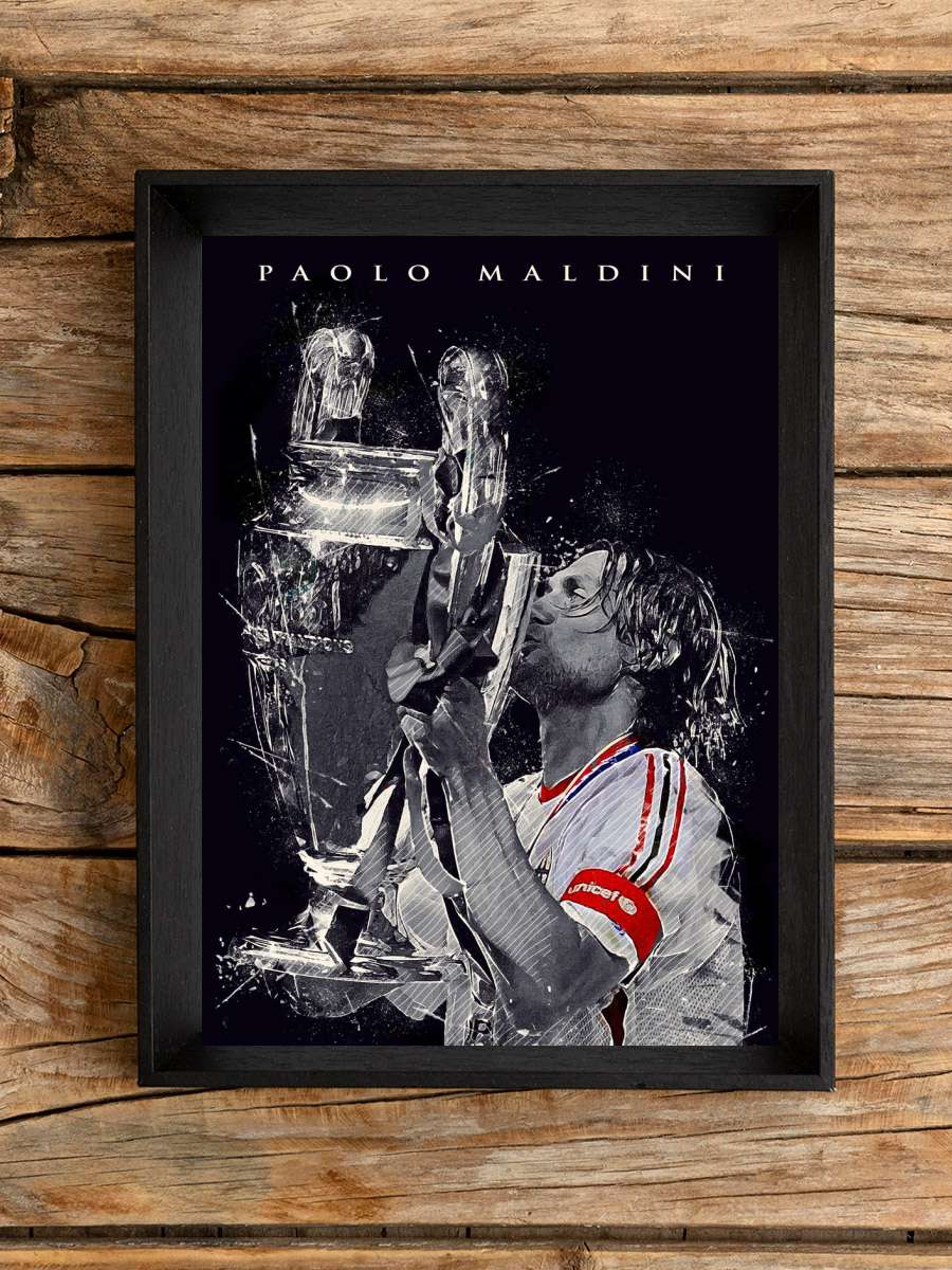 Paolo Maldini Futbol Poster Çerçevesiz Yüksek Kalite Futbolcu Duvar Poster