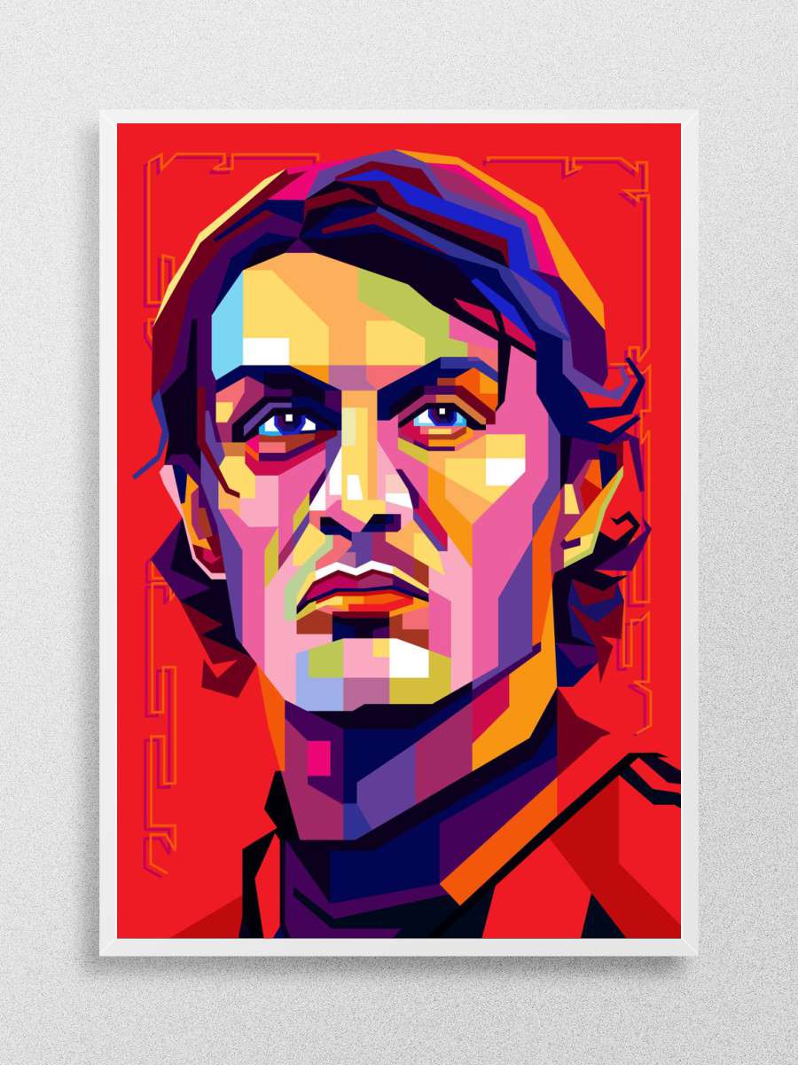 Paolo Maldini Futbol Poster Çerçevesiz Yüksek Kalite Futbolcu Duvar Poster