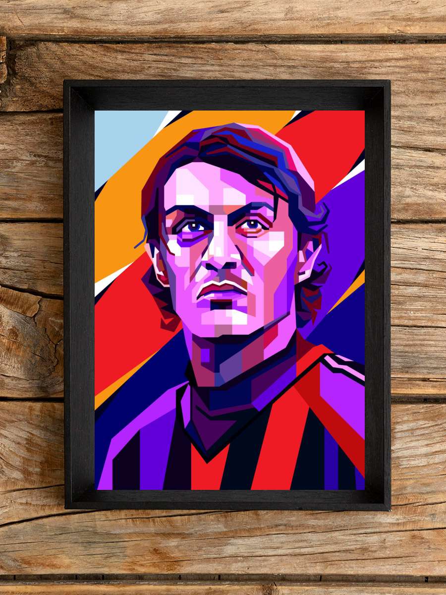 Paolo Maldini Futbol Poster Çerçevesiz Yüksek Kalite Futbolcu Duvar Poster