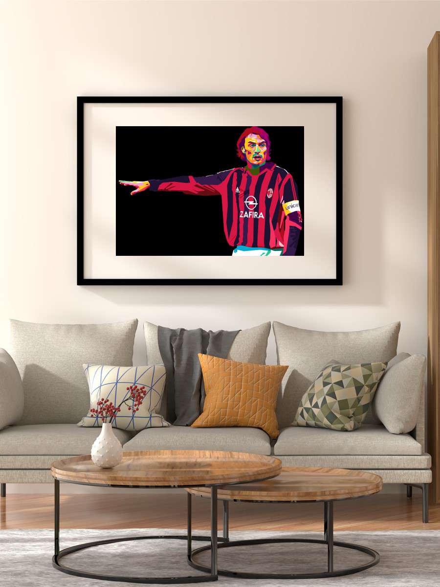 paolo maldini Futbol Poster Çerçevesiz Yüksek Kalite Futbolcu Duvar Poster