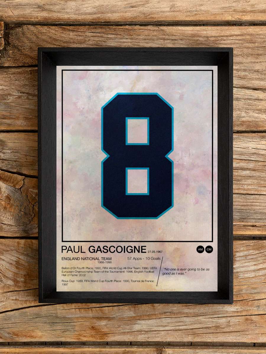 Paul Gascoigne Futbol Poster Çerçevesiz Yüksek Kalite Futbolcu Duvar Poster