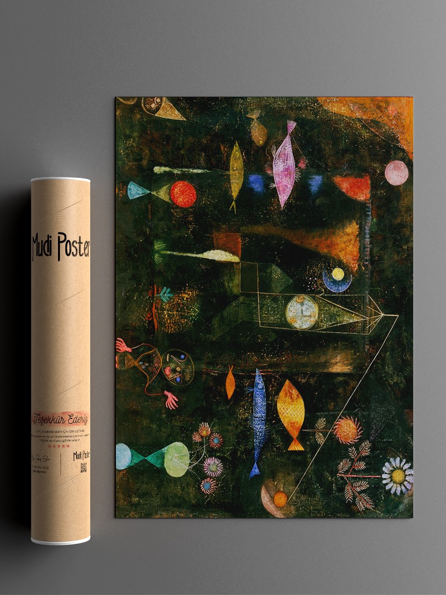 Paul Klee Fish Magic Tablo Sanatsal Ünlü Ressam Poster Çerçevesiz Yüksek Kalite Poster