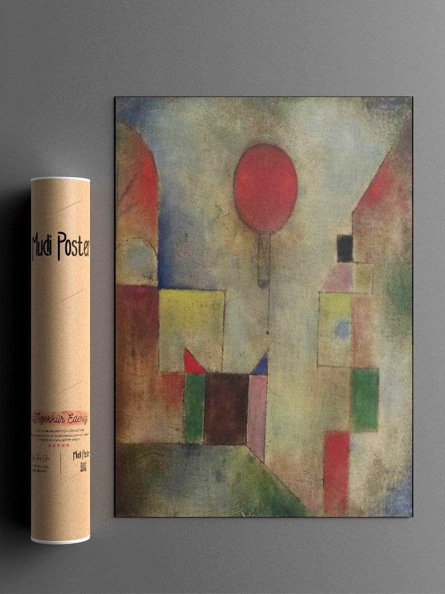 Paul Klee Red Balloon Tablo Sanatsal Ünlü Ressam Poster Çerçevesiz Yüksek Kalite Poster