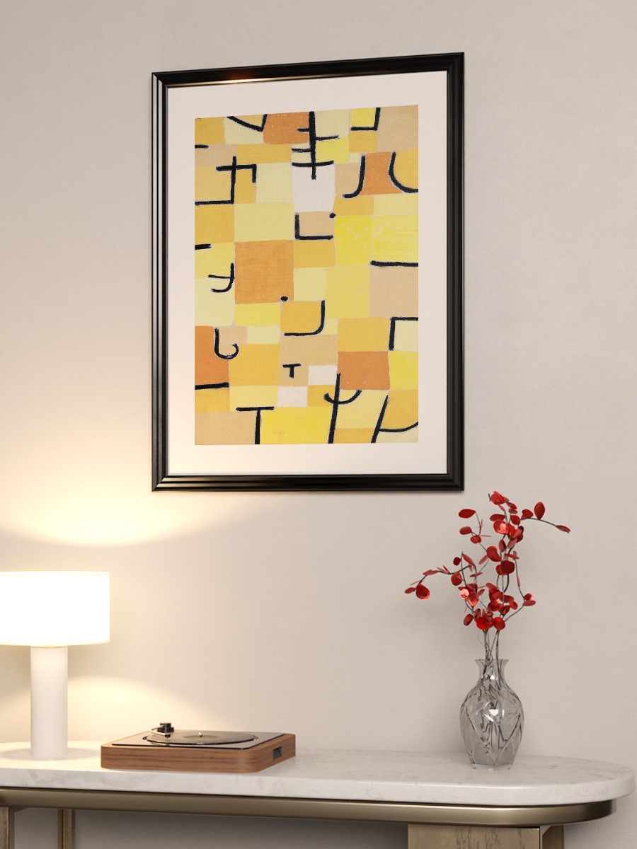 Paul Klee Signs in Yellow Tablo Sanatsal Ünlü Ressam Poster Çerçevesiz Yüksek Kalite Poster