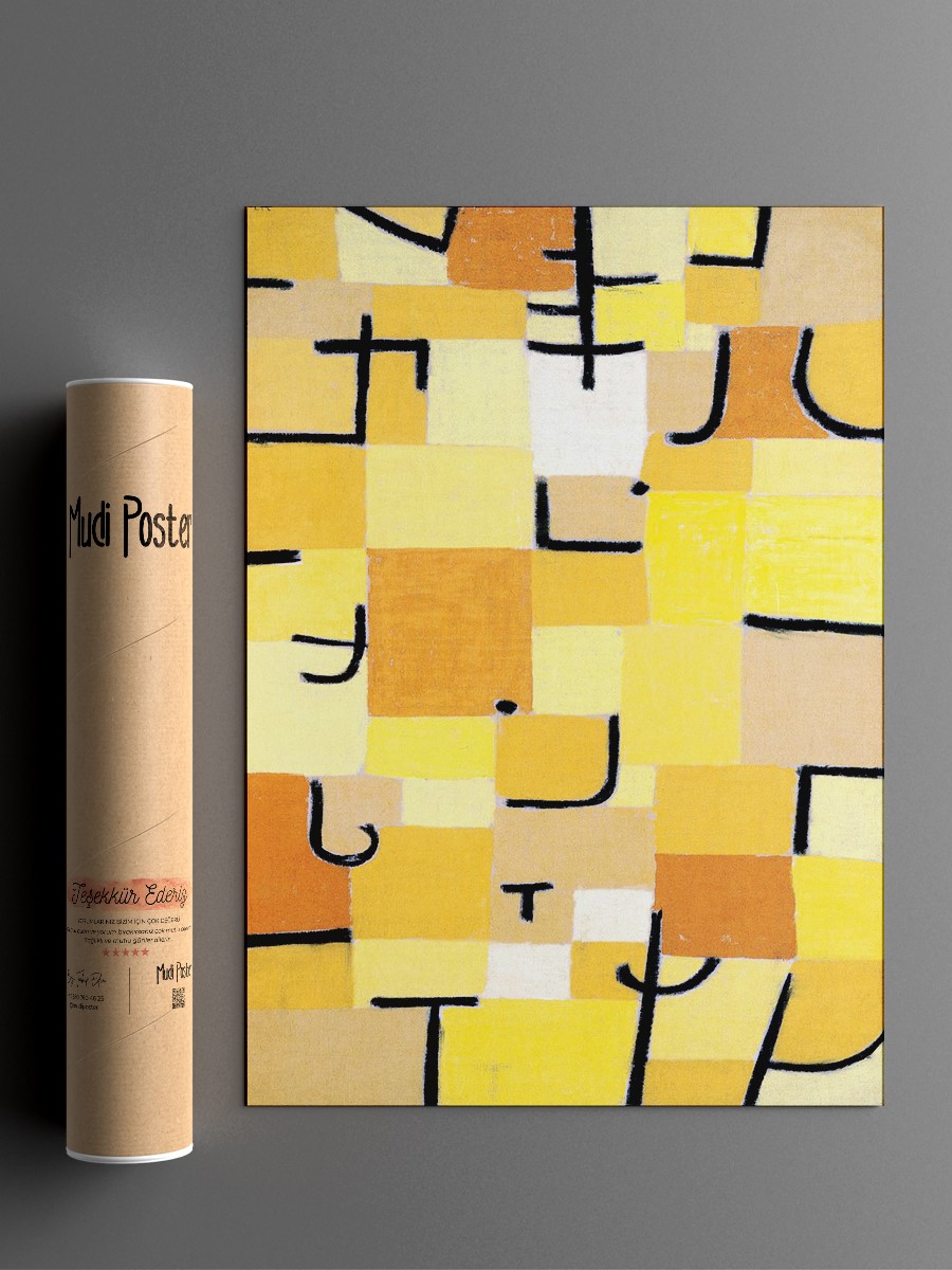 Paul Klee Signs in Yellow Tablo Sanatsal Ünlü Ressam Poster Çerçevesiz Yüksek Kalite Poster