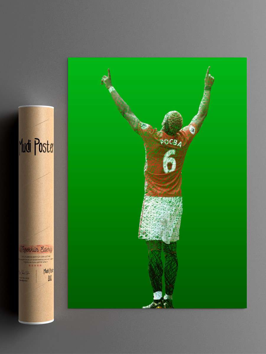 Paul Pogba Futbol Poster Çerçevesiz Yüksek Kalite Futbolcu Duvar Poster