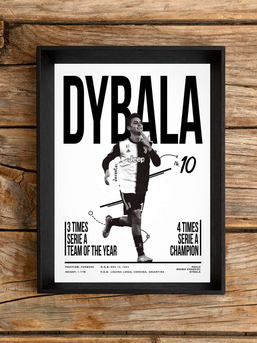 Paulo Dybala 10 Futbol Poster Çerçevesiz Yüksek Kalite Futbolcu Duvar Poster