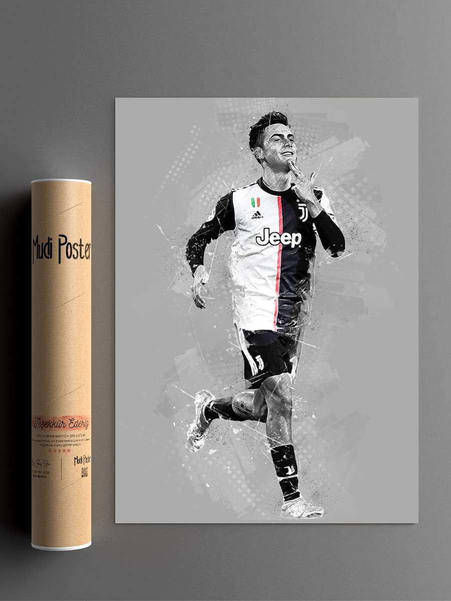 Paulo Dybala Futbol Poster Çerçevesiz Yüksek Kalite Futbolcu Duvar Poster