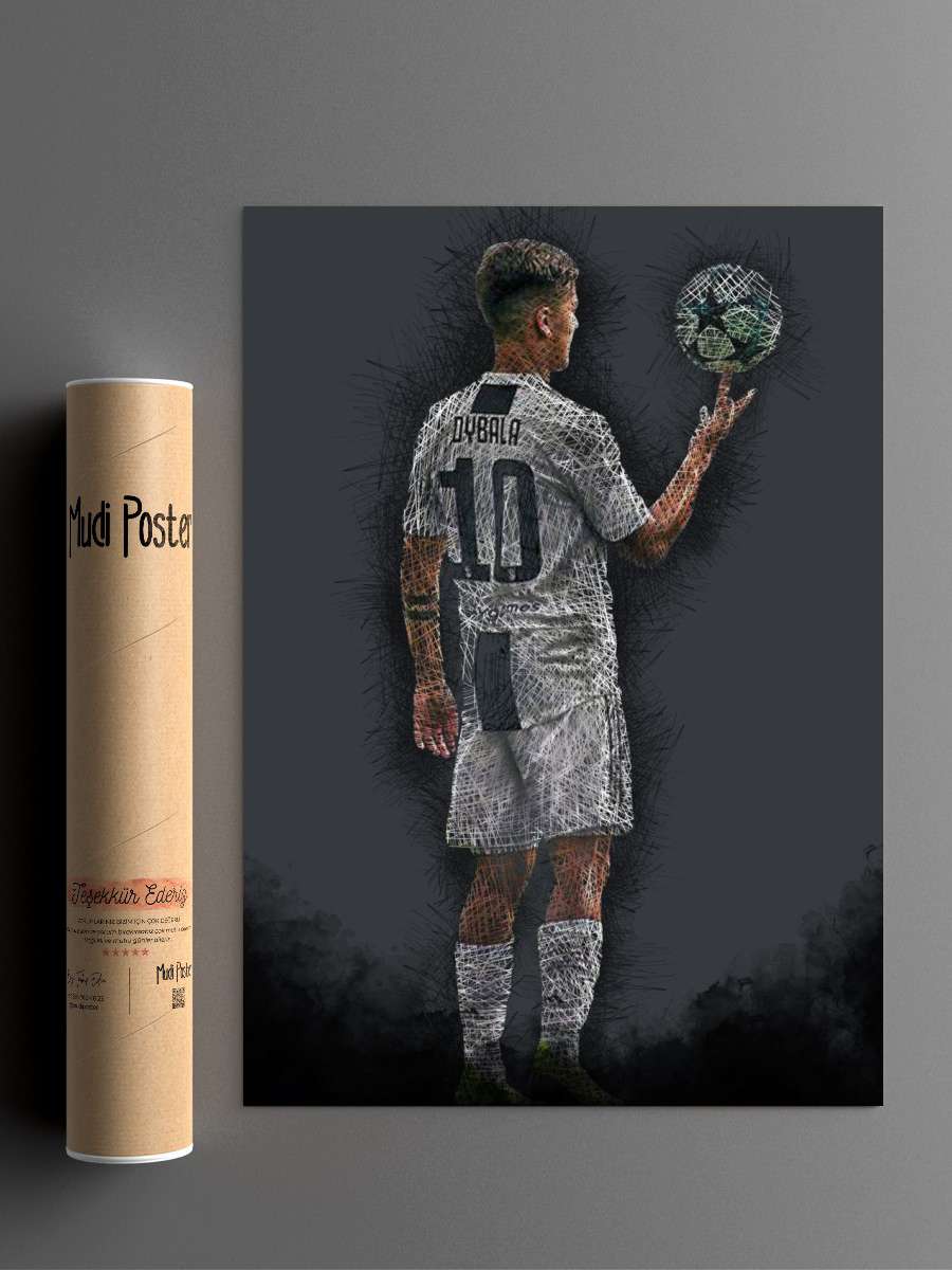 Paulo Dybala Futbol Poster Çerçevesiz Yüksek Kalite Futbolcu Duvar Poster