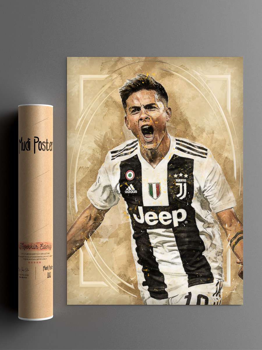Paulo Dybala Futbol Poster Çerçevesiz Yüksek Kalite Futbolcu Duvar Poster