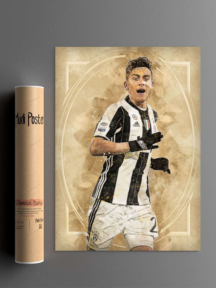 Paulo Dybala Futbol Poster Çerçevesiz Yüksek Kalite Futbolcu Duvar Poster