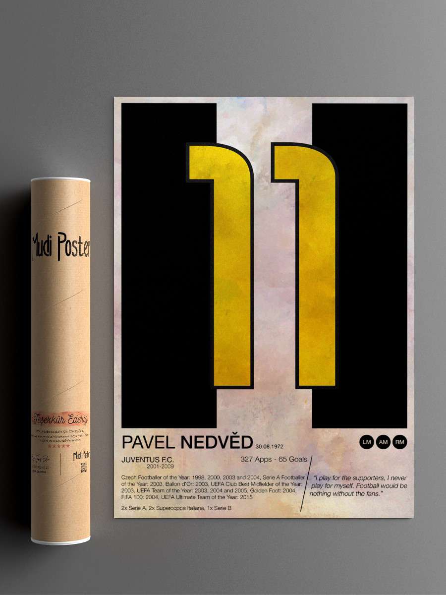 Pavel Nedved Futbol Poster Çerçevesiz Yüksek Kalite Futbolcu Duvar Poster