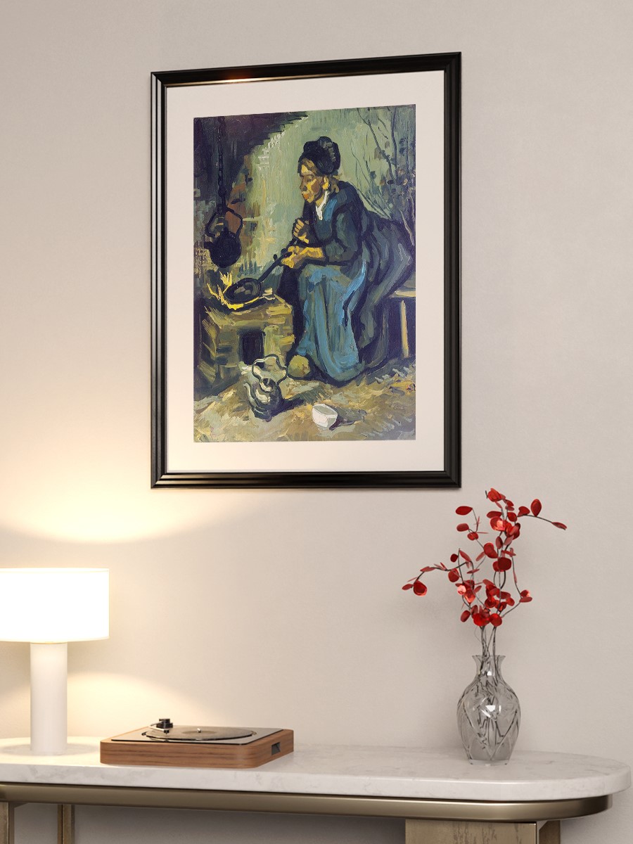 Peasant Woman Cooking Tablo Sanatsal Ünlü Ressam Poster Çerçevesiz Yüksek Kalite Poster