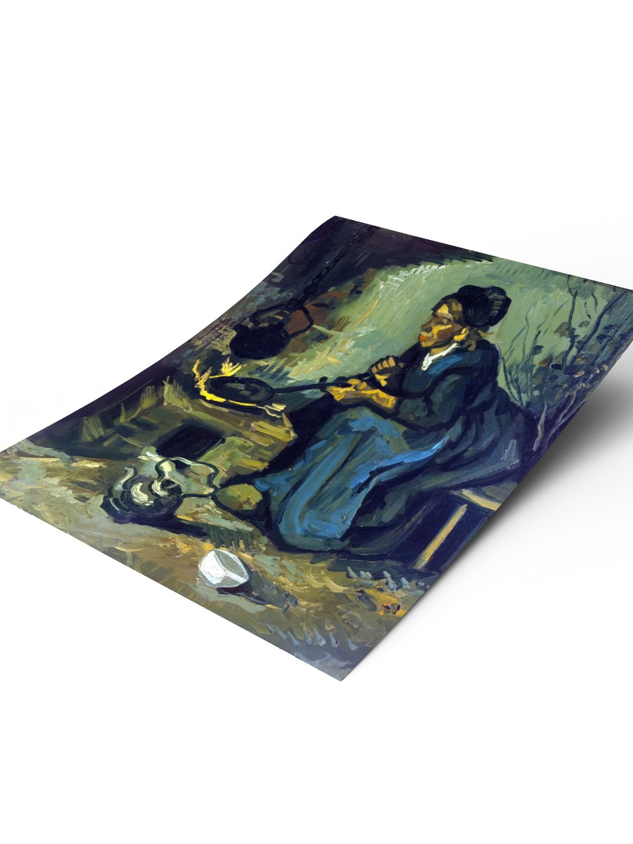 Peasant Woman Cooking Tablo Sanatsal Ünlü Ressam Poster Çerçevesiz Yüksek Kalite Poster