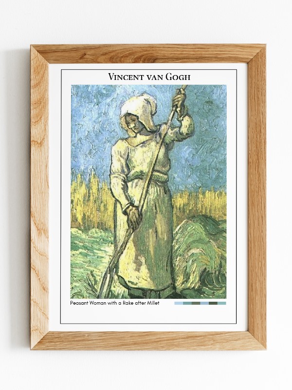 Vincent van Gogh Peasant Woman with a Rake after Millet Poster