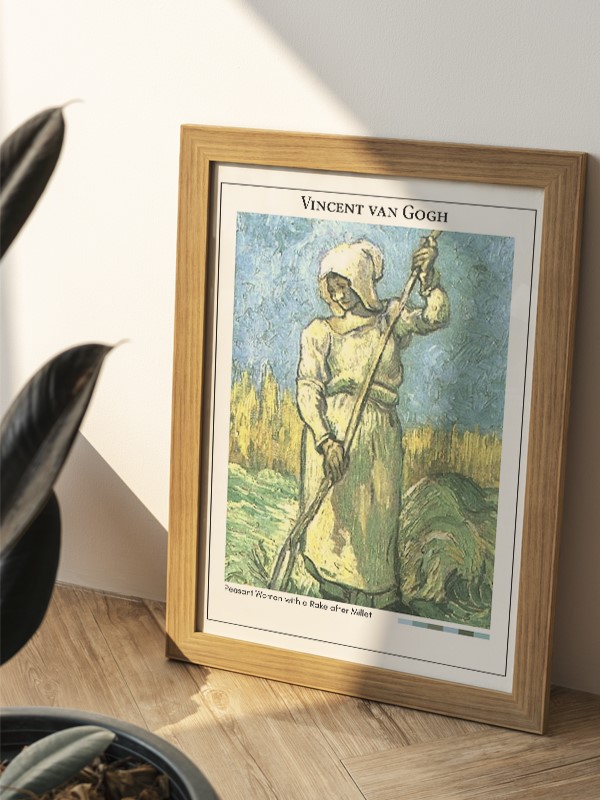 Vincent van Gogh Peasant Woman with a Rake after Millet Poster