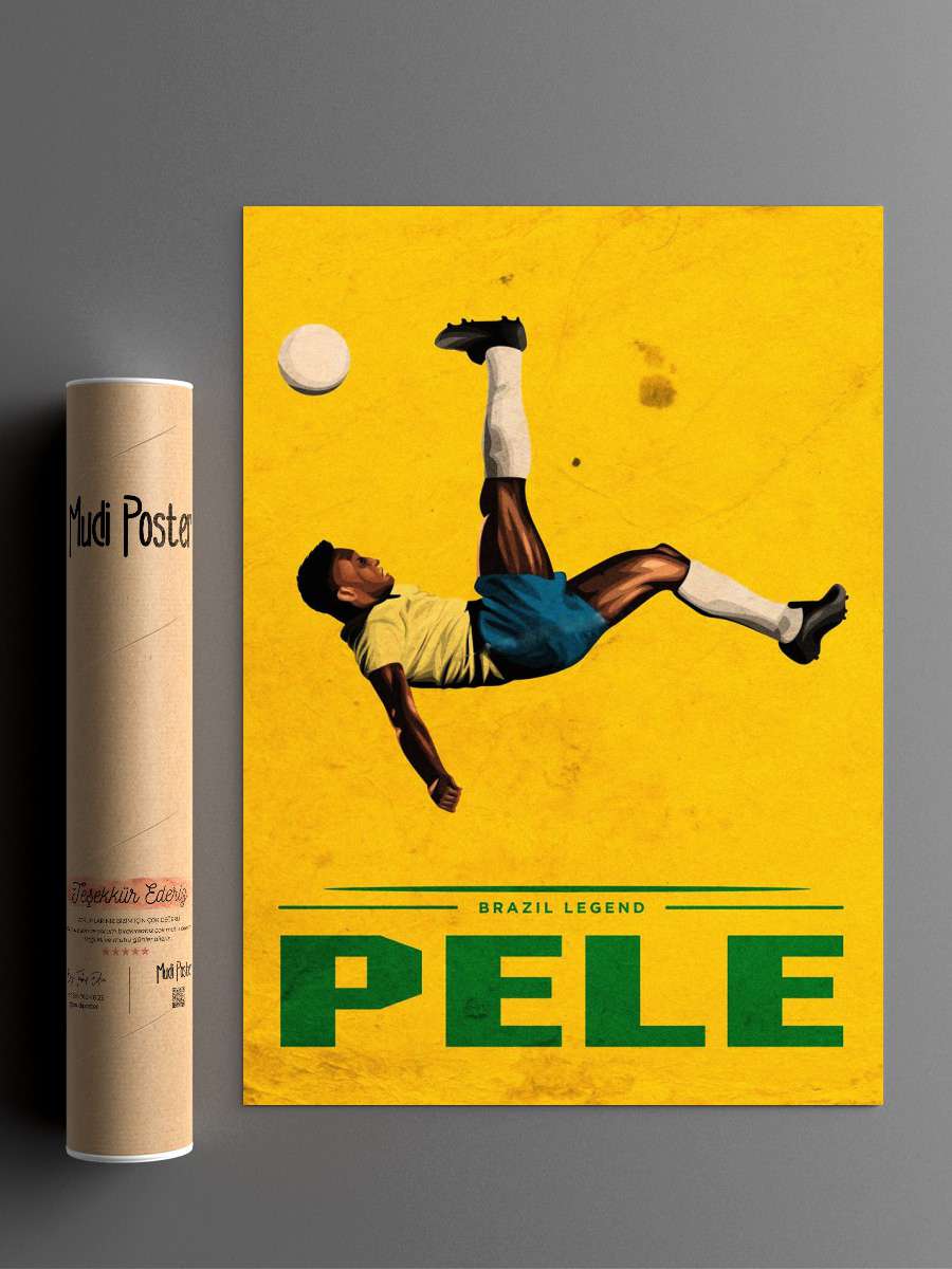 Pele Futbol Poster Çerçevesiz Yüksek Kalite Futbolcu Duvar Poster