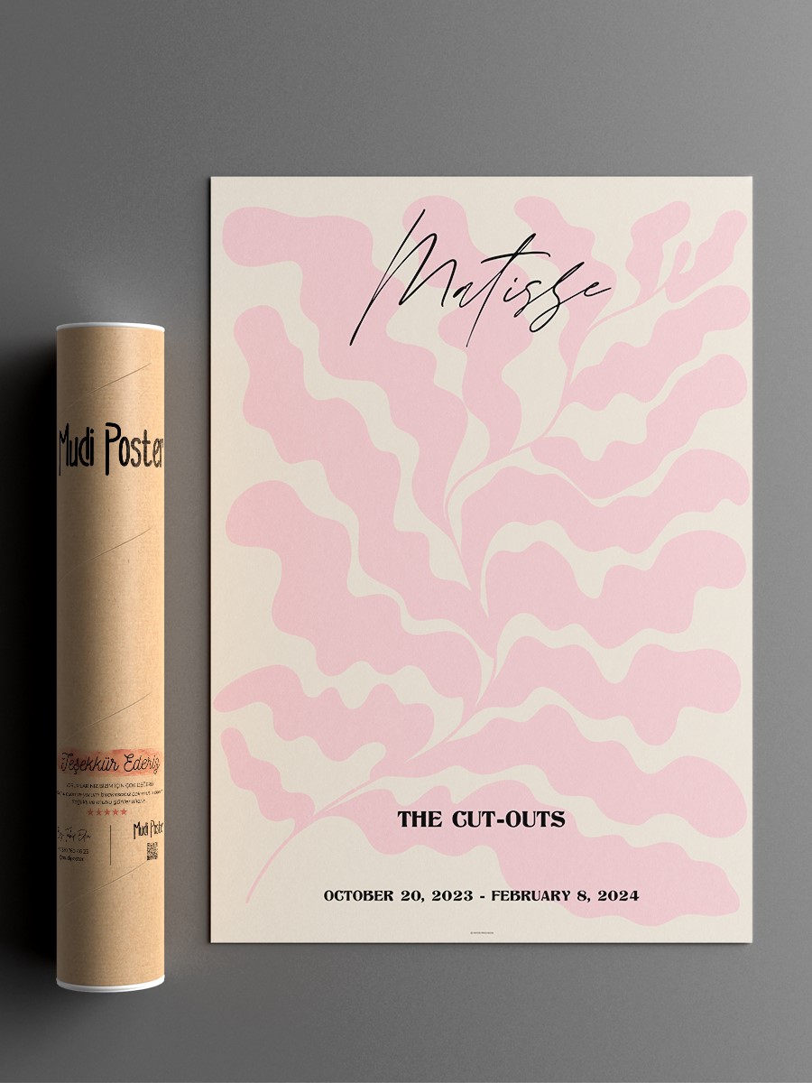 Pembe Matisse Koleksiyonu Modern Poster Çerçevesiz Duvar Tablosu Sanatsal Poster