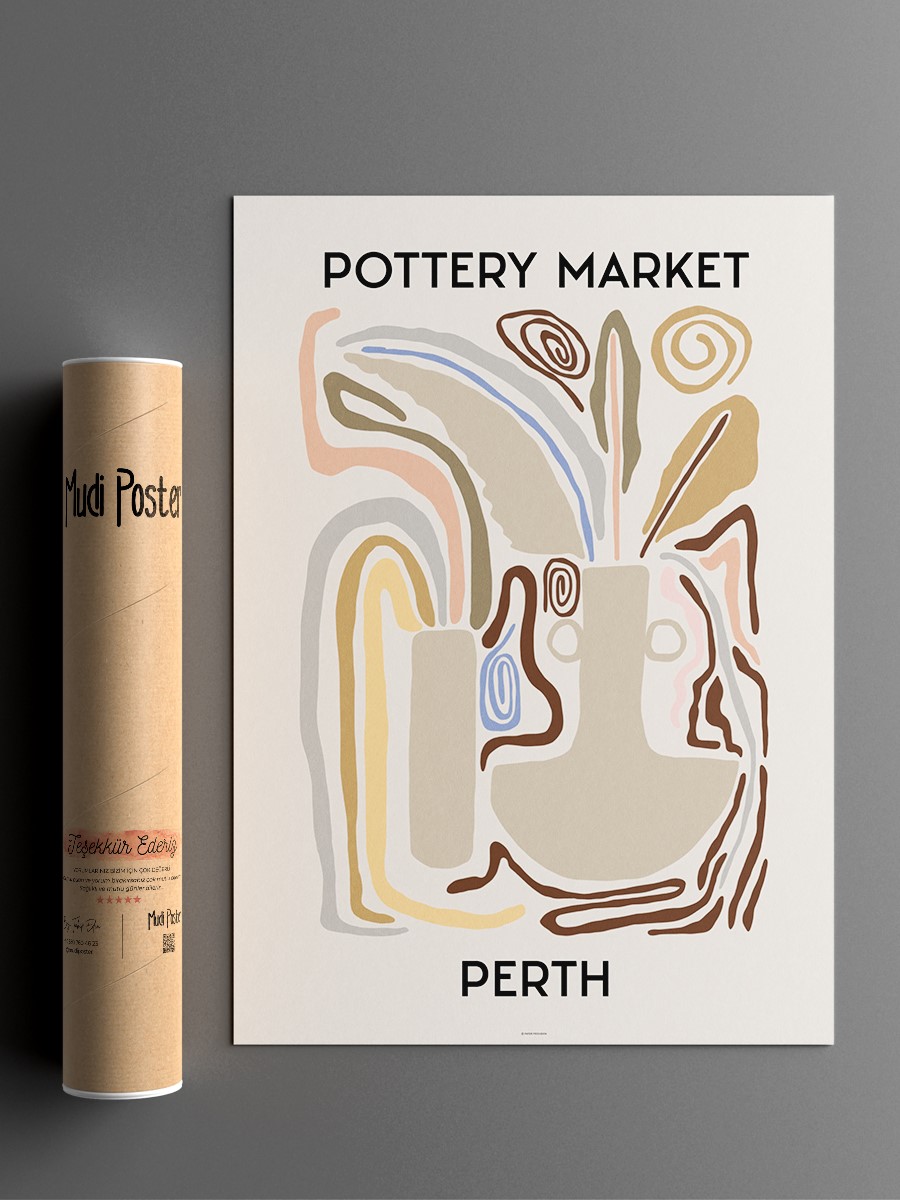 Perth Soyut Modern Poster Çerçevesiz Duvar Tablosu Sanatsal Poster