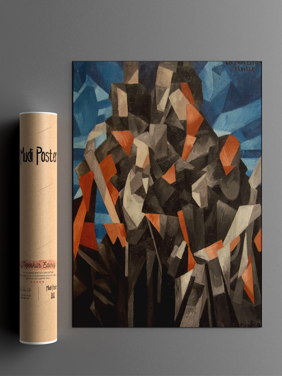 Picabia Procession Seville Tablo Sanatsal Ünlü Ressam Poster Çerçevesiz Yüksek Kalite Poster