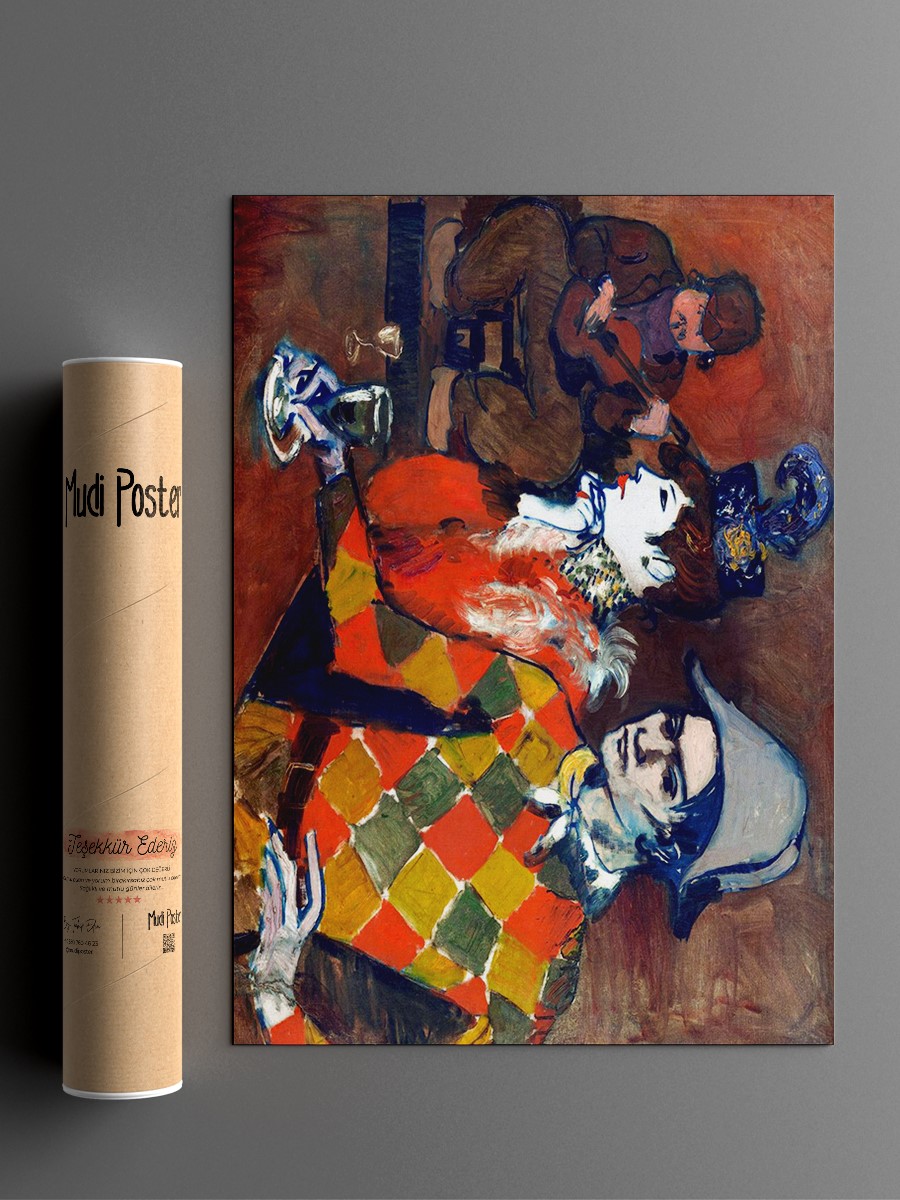 Picasso At the Lapin Agile Tablo Sanatsal Ünlü Ressam Poster Çerçevesiz Yüksek Kalite Poster