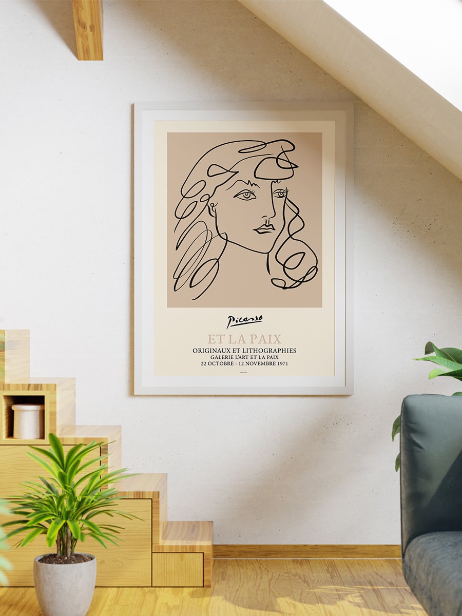 Picasso Kadın Portre Poster Modern Duvar Tablosu Çerçevesiz Poster Salon, Mutfak Ve Ofis Duvar Dekoru