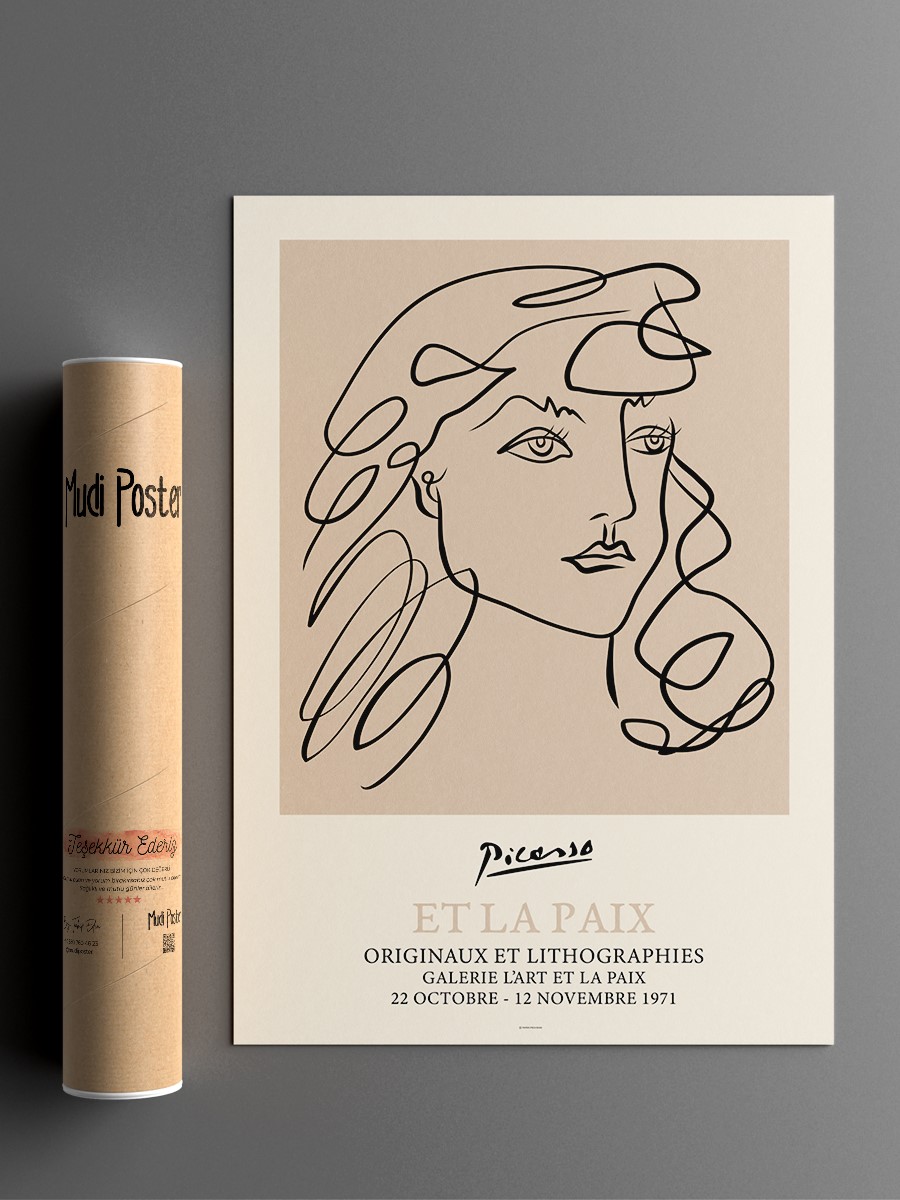 Picasso Kadın Portre Poster Modern Duvar Tablosu Çerçevesiz Poster Salon, Mutfak Ve Ofis Duvar Dekoru