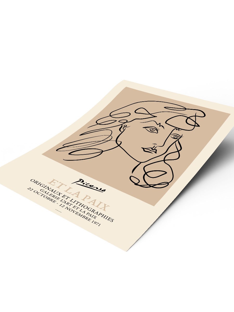 Picasso Kadın Portre Poster Modern Duvar Tablosu Çerçevesiz Poster Salon, Mutfak Ve Ofis Duvar Dekoru
