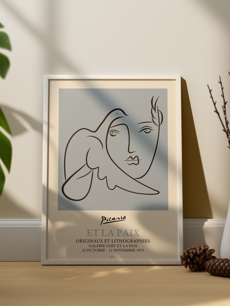 Picasso Man Bird Poster Modern Duvar Tablosu Çerçevesiz Poster Salon, Mutfak Ve Ofis Duvar Dekoru