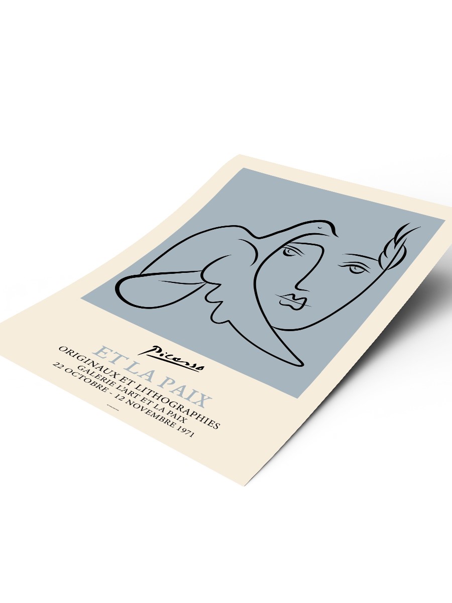 Picasso Man Bird Poster Modern Duvar Tablosu Çerçevesiz Poster Salon, Mutfak Ve Ofis Duvar Dekoru