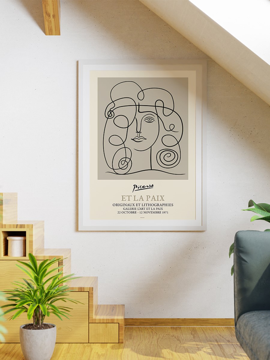 Picasso Soyut Portre Poster Modern Duvar Tablosu Çerçevesiz Poster Salon, Mutfak Ve Ofis Duvar Dekoru