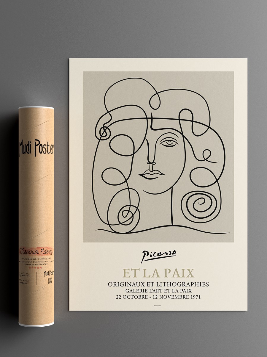 Picasso Soyut Portre Poster Modern Duvar Tablosu Çerçevesiz Poster Salon, Mutfak Ve Ofis Duvar Dekoru
