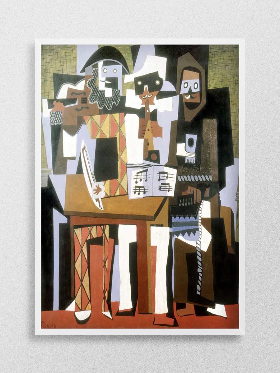 Picasso Three Musicians Tablo Sanatsal Ünlü Ressam Poster Çerçevesiz Yüksek Kalite Poster