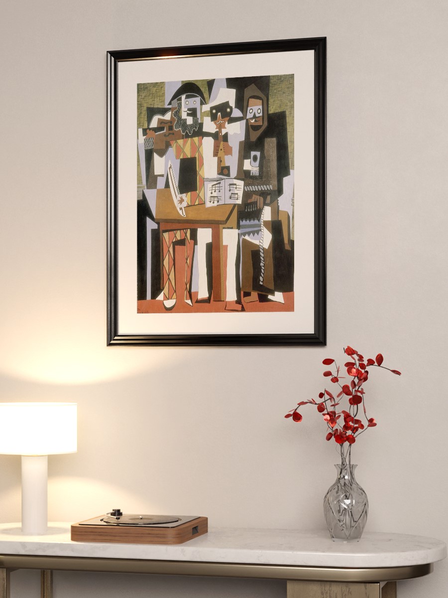 Picasso Three Musicians Tablo Sanatsal Ünlü Ressam Poster Çerçevesiz Yüksek Kalite Poster