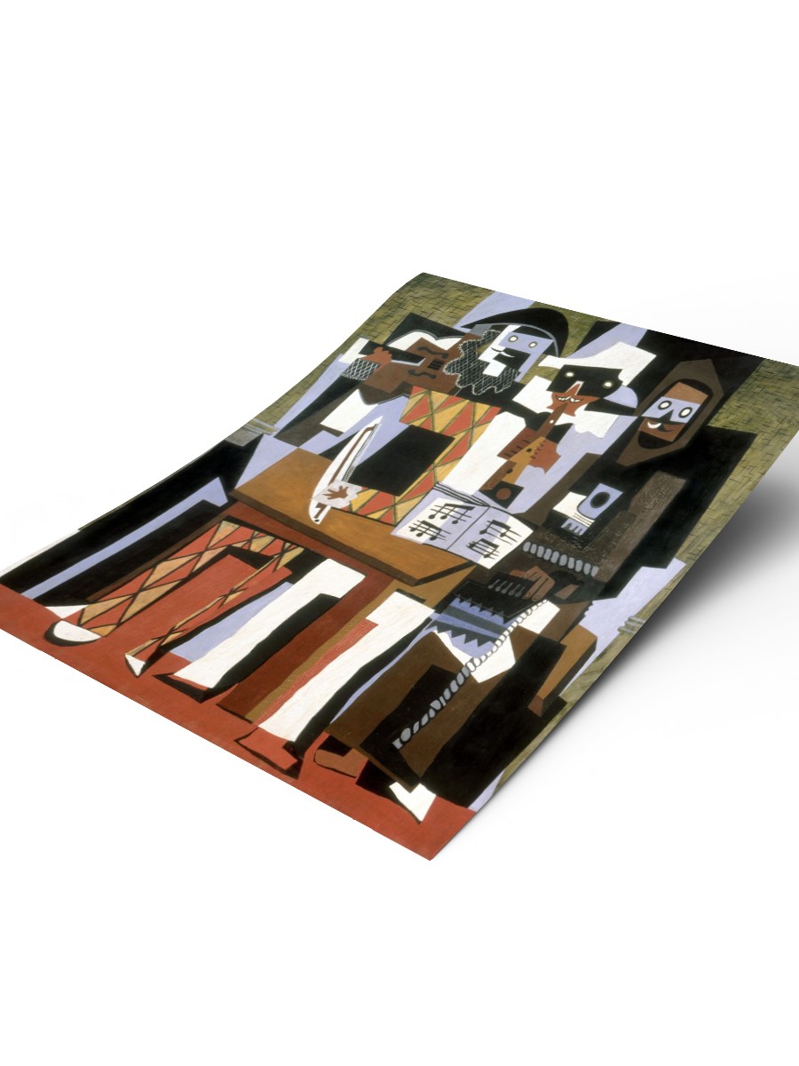 Picasso Three Musicians Tablo Sanatsal Ünlü Ressam Poster Çerçevesiz Yüksek Kalite Poster